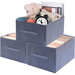 3 Pi&egrave;ces Bo&icirc;te De Rangement En Tissu40 X 28 X 20Cm Grand Bo&icirc;te De Rangement En TissuPanier Pliable En Toile Pour V&ecirc;tements[n3695]