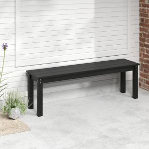 Banc de Jardin Extérieur sans Dossier COSTWAY pour 2-3 Personnes Résistant aux Intempéries pour Véranda Parc Charge 340kg Noir