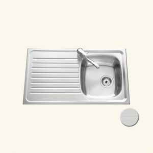 Évier inox nid dabeille SCALDIS 1 bac 1 égouttoir