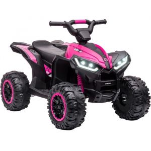 Quad Électrique Enfant Télécommandé - 1-8 Ans -Batterie 12V - 2 Vitesses - Suspension 4 Roues - MP3/USB/Bluetooth - Rose