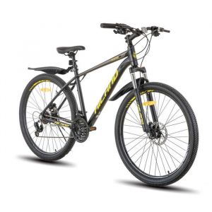 Hiland VTT Aluminium 21 Vitesses Freins &agrave; Disque hydrauliques Fourche Suspendue Lock-Out Roue de 275 Pouces-Noir