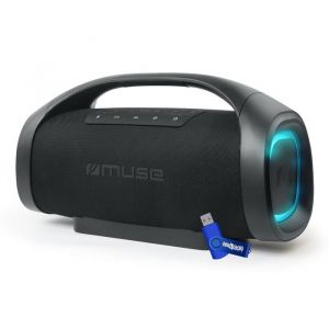 Enceinte Bluetooth Hifi MUSE M-980 BT USB sur batterie - 300W  LED - IPX6 Resistance aux projections+ cl&eacute; USB 32gigas