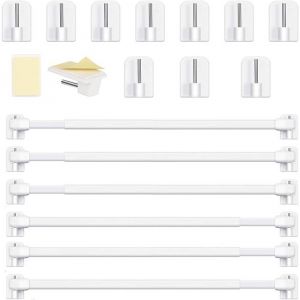 Barres de Vitrage Extensible Tringle Sans Percage R&eacute;glable Tringle a Rideau pour Fenetre Pvc pour rideaux en 6PCS 30-50CM# TRINGLE
