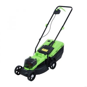 Tondeuse à gazon sans fil 1600W avec 1 batteries 2 Chargeurs moteur brushless coupe 33 cm 3600Rpm30LHauteur réglable 25 45