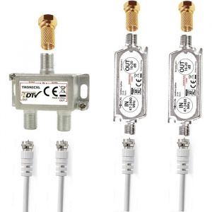 R&eacute;partiteur dantenne bidirectionnel 40 db (2 x 20 db) pour amplificateur satellite et t&eacute;l&eacute;vision num&eacute;rique hd par satellite