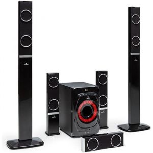 Home cinema 5.1 sans fil - Auna - Système denceintes 5.1 - home cinéma - 200 W RMS - Bluetooth  - barres de son - SD - AUX - Noir