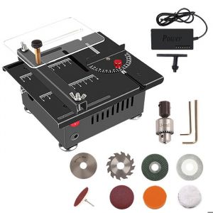 Scie de Table Miniature &Eacute;lectrique 100W - Pour Mod&eacute;lisme Bois PVC & Acrylique - Alimentation 24V avec Vitesse Variable 6000
