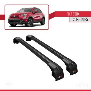Barres de toit - ACE-2 - Fiat 500X (2014-2024) - Aluminium Noir - Charge utile < 300 kg - Verrouillage sécurisé
