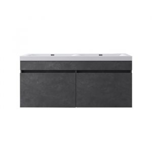 Mai & Mai Meuble de salle de bain gris avec lavabo meuble sous vasque 120x48x55cm meuble suspendu avec 2 tiroirs