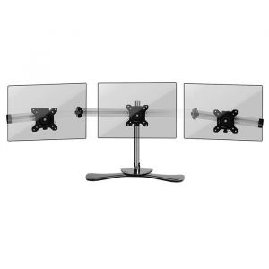 Support triple 3 écrans PC sur socle - Duronic DM753 - Rotatif / Inclinable - Hauteur réglable - Noir