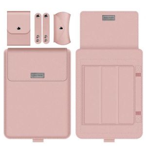 Housse En Cuir PU Rose 13-14 Pouces Pour Macbook Air 13 inch  Pour Macbook Pro 13 Inch