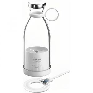 Blender Portable 350ml Fruit Smoothie Blender Juicer Mixer Bouteille avec 4 Lames et Chargement sans Fil Mini Voyage Blender A351