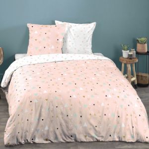 Parure de lit 260x240 cm coton ZEN Rose