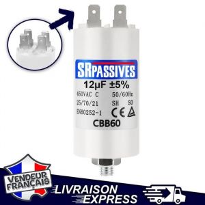 CONDENSATEUR MOTEUR À COSSE CBB60 12µF 12uF 450V DÉMARRAGE PERMANENT
