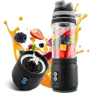 Mixeur Blender Portable 700Ml 2 Modes avec 6000mah Batterie Blender Smoothie Milk Shakes avec 6 Lames