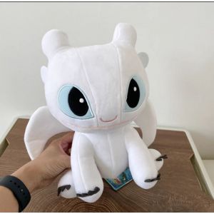 Peluche -YIBUJIAZU-Jouet en peluche Dragon Taming Master Krokmou blanc 25 cm/poupée Krokm- jouets cadeaux pour enfants