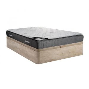 Ensemble sommier coffre naturel clair + matelas ressorts ensachés 7 zones et mémoire de forme - MARANI de YSMÉE