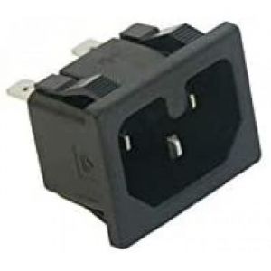 Connecteur secteur - TEFAL - TS-226260 - Adaptateur fiche m&acirc;le C14 basse temp&eacute;rature - Raccords soud&eacute;s - Noir