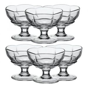 Lot de 12 coupe &agrave; glace avec pied verre &agrave; dessert fruit gobelets d&eacute;gustation en verre