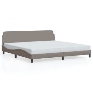 Cadre de lit - 2 personnes - sans matelas - taupe 200x200 cm - tissu LL270913