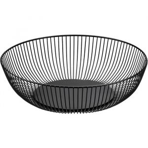 Corbeille &agrave; fruits en fil m&eacute;tallique noir 275 x 9 cm - Corbeille &agrave; fruits en m&eacute;tal - Design arrondi - Rangement ajour&eacute;