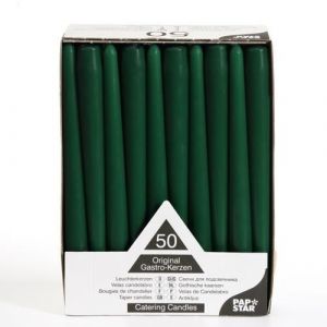 Bougies de chandelier - PAP STAR - &Oslash; 22 cm - 25 cm - Vert fonc&eacute; - Int&eacute;rieur