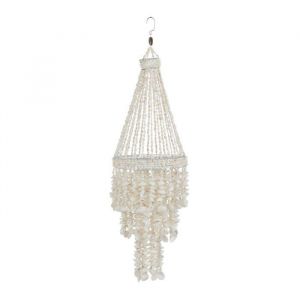 Suspension Déco en Coquillage Palais 70cm Blanc