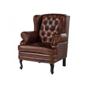 Canap&eacute; 88x80 Cuir Brun 3 places CHESTERFIELD N&deg; 101