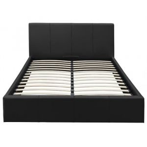 Lit coffre 2 places 160x200 cm BASTIEN simili cuir sommier inclus