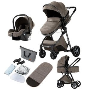 Magic ZC Poussette 3 en 1 combinées Poussette de luxe cosy voyage Poussette pliage automatique Sac à maman Système de voyage léger