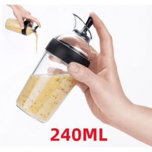 Shaker &agrave; Vinaigrette - 240ML - Noir - Acier inoxydable - M&eacute;langeur de sauces