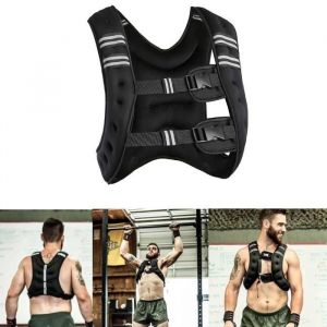 Gilet de Poids Veste lestée en Tissu Lycra YIS - Noir 10 kg