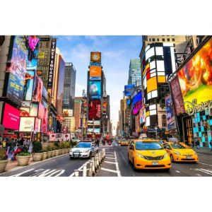 Papier Peint Photo INTISSÉ-TIME SQUARE-(21648)-400x260cm-8 lés-Mural Poster Géant XXL-Panorama-New York Lucarne Lumière Lanterne