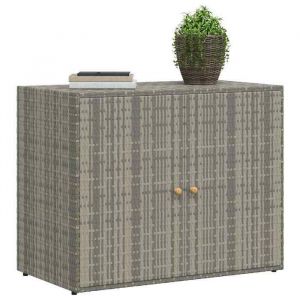 SALE dhiver Armoire de rangement - BURKE - Meuble haute - pour jardin - Gris 100x555x80 cm R&eacute;sine tress&eacute;e AA157