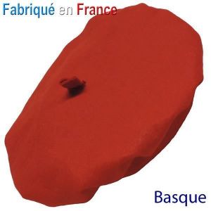 Chapeau Beret Basque Rouge pour d&eacute;guisement ou d&eacute;fil&eacute; de conscrits - Adulte - Blanc - Ext&eacute;rieur