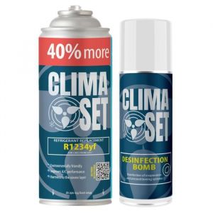 XL ClimaSet R1234yf + Désodorisant Lime 340g – Kit pour climatisation automobile