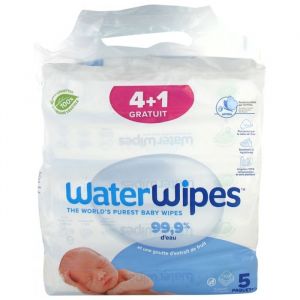 WaterWipes Lingettes Pures Lot de 4 + 1 gratuit