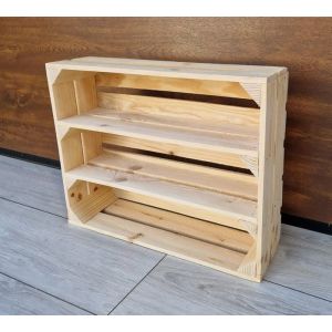 Caisse bois - PYXIDAS - étagère Longues - 50x40x15 cm - Lot de 1 - Naturel