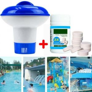 Distributeur de Chlore Flottant pour Piscine Distributeur de Chlore Comprimés de Chlore ou Granules Flotteur Chimique Piscine