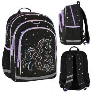 Sac à dos - STARPAK - Licorne - Noir - 40x30x20 cm - Ergonomique et spacieux