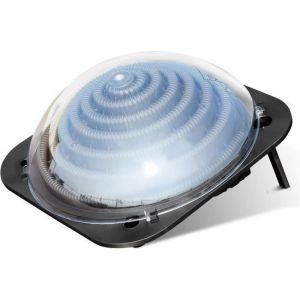 GIANTEX Système Chauffage de Piscine Solaire Réchauffeur avec Support Pliable et Dôme Chauffe pour Eau Chaude Extérieure Noir