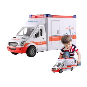 Camion dambulance jouet de véhicule de sauvetage Véhicule camion jouet voiture de sauvetage avec effet sonore de sirène grande