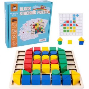Jeux Montessori Enfant 2 3 4 Ans-Jouet educatif-Puzzle Casse Tete Bois-Smart Tangram Games-motricit&eacute; Fine-Cadeau Fille Garcon