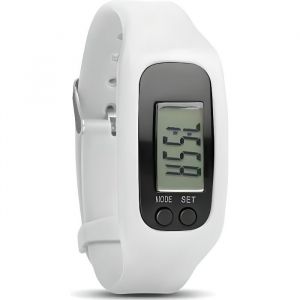 Bracelet/Montre P&eacute;dom&egrave;tre KM - Compteur de calories - Blanc