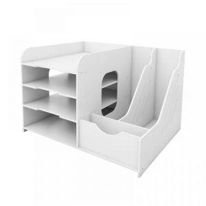 B.LIVEM Organisateur de Bureau Accessoires Rangement Corbeille Document Organiseur Bo&icirc;te de Rangement Bureau Tiroir Bac Courrier