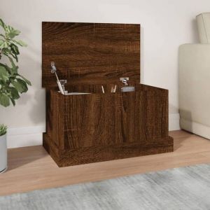 Banc de rangement Intérieur/ Boîte de rangement avec couvercle chêne marron - 50x30x28 cm - bois dingénierie NEWNEUF8586017