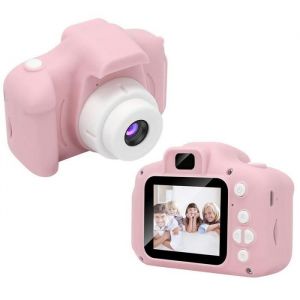 Appareil Photo Enfants 2x Zoom Caméra Rechargeable Caméscope Photo vidéo pour Filles Garçons de 3+ Ans pour Jeu en Plein air-rose