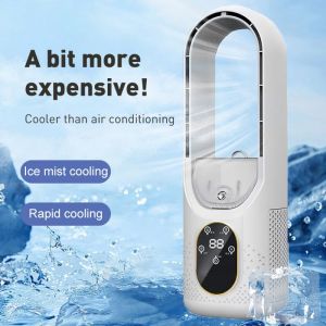 Ventilateur sans pale USB avec brumisation et LED 6 vitesses silencieuses mini climatiseur de bureau avec r&eacute;servoir 100ml