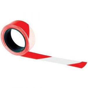 Rubalise (lot de 6) rouge et blanc 50 mm x 100 m - Ruban de signalisation de chantier travaux balisage - p&eacute;rim&egrave;tre de s&eacute;curit&eacute; -