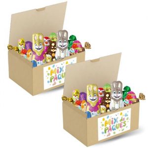 2x750g de petits Chocolats de P&acirc;ques assortis  Kinder Schokobons Papillotes Revillon Petits Moulages et Oeufs
